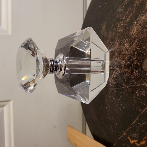 Other - Large Vintage Crystal Perfume Bottle with Snuffer Diamond Stopper